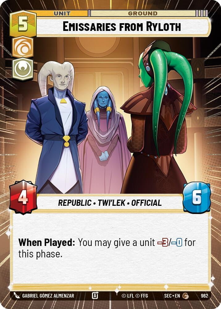 Image for Emissaries from Ryloth (Hyperspace Foil) (962) (SEC) - Star Wars: Unlimited