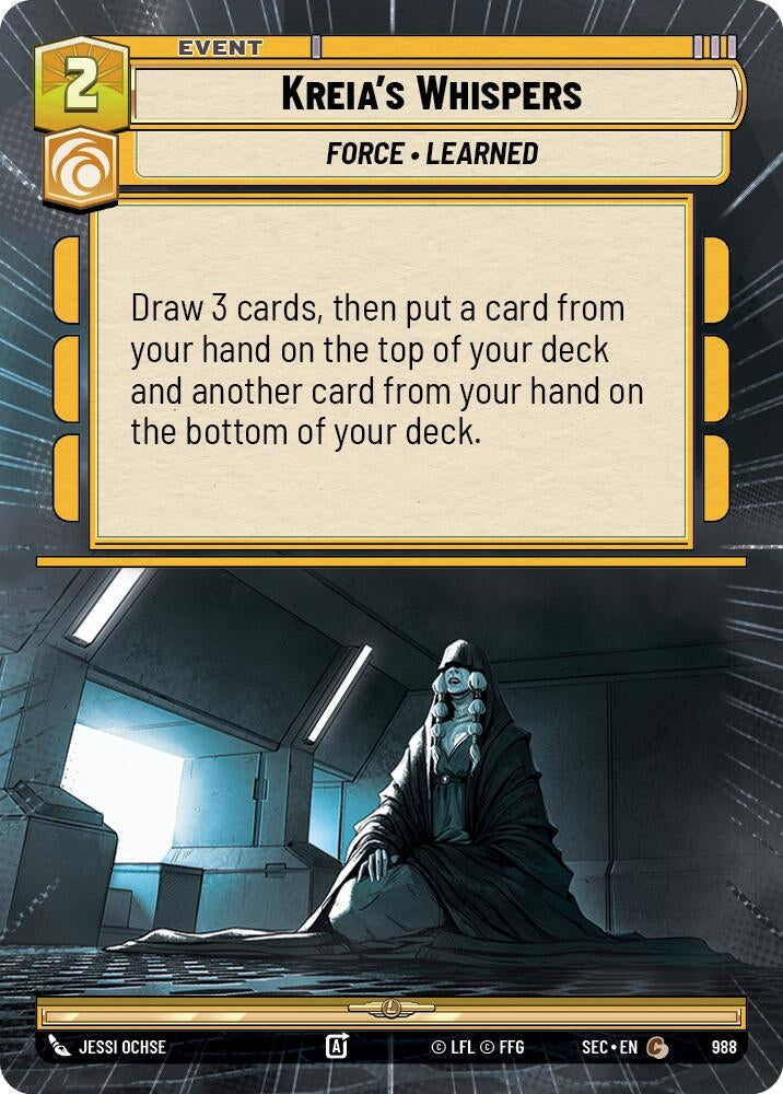 Image for Kreia's Whispers (Hyperspace Foil) (988) (SEC) - Star Wars: Unlimited