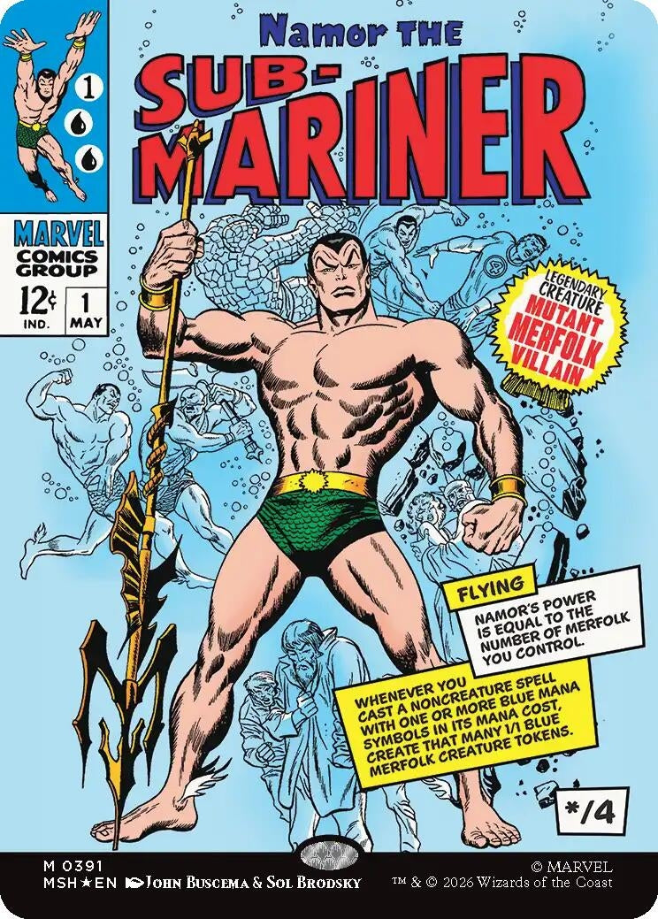 Image for Namor the Sub-Mariner (Borderless) (0391) (391) (MSH) - Magic: The Gathering