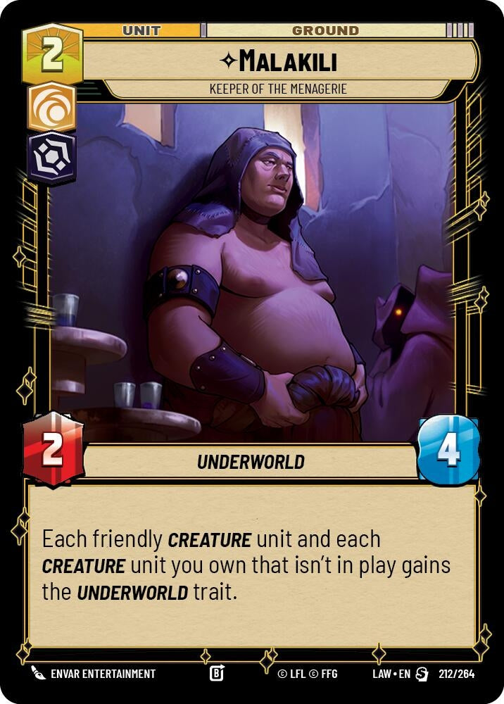 Image for Malakili - Keeper of the Menagerie (212/264) (LAW) - Star Wars: Unlimited