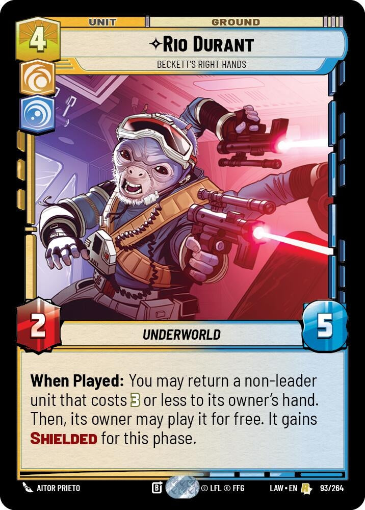 Image for Rio Durant - Beckett's Right Hands (93/264) (LAW) - Star Wars: Unlimited