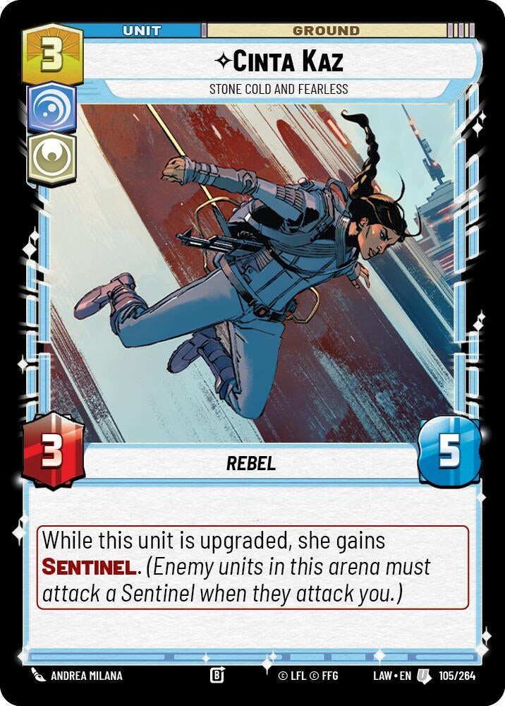 Image for Cinta Kaz - Stone Cold and Fearless (105/264) (LAW) - Star Wars: Unlimited