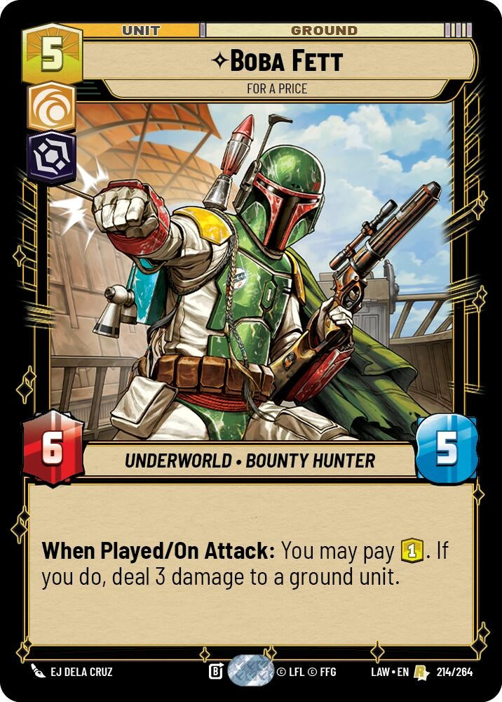 Image for Boba Fett - For a Price (214/264) (LAW) - Star Wars: Unlimited