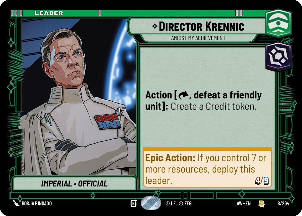 Image for Director Krennic - Amidst My Achievement (8/264) (LAW) - Star Wars: Unlimited
