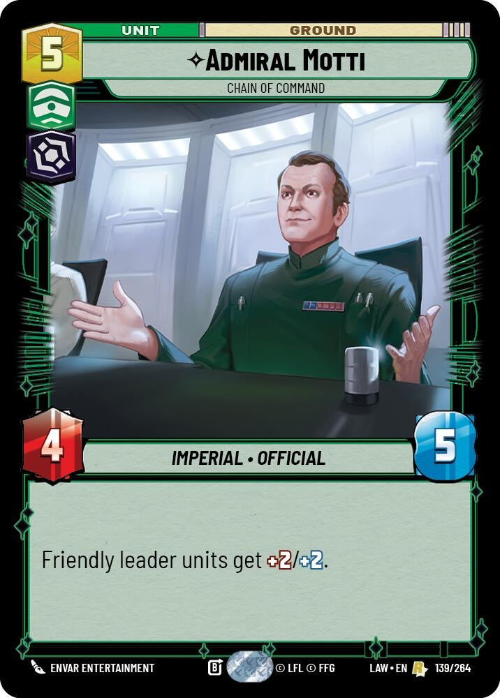 Image for Admiral Motti - Chain of Command (139/264) (LAW) - Star Wars: Unlimited