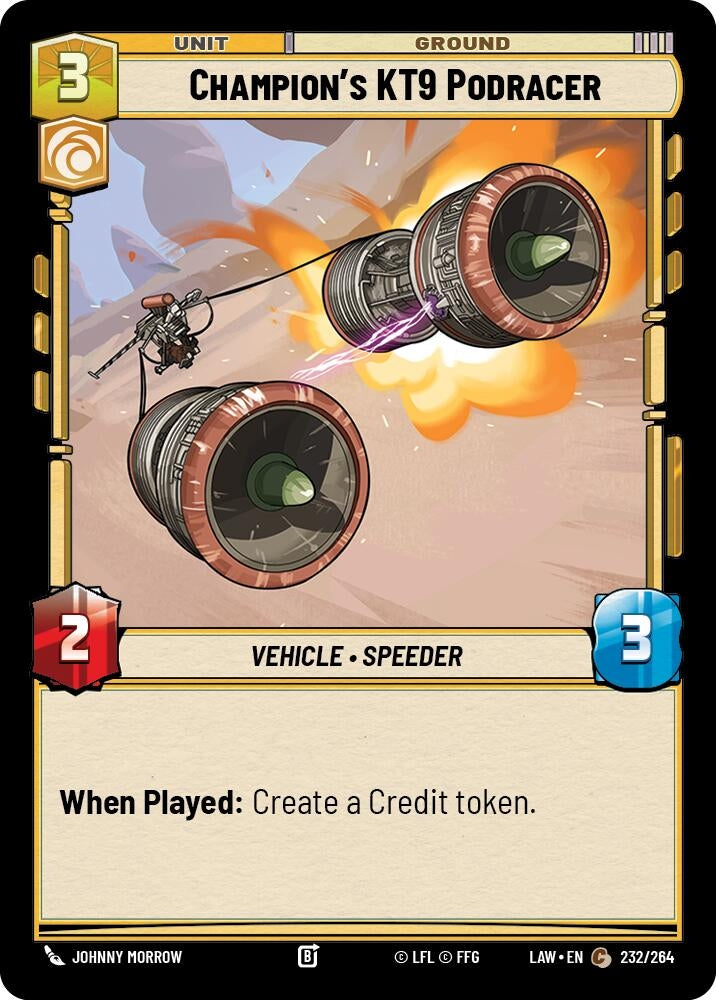 Image for Champion's KT-9 Podracer (232/264) (LAW) - Star Wars: Unlimited