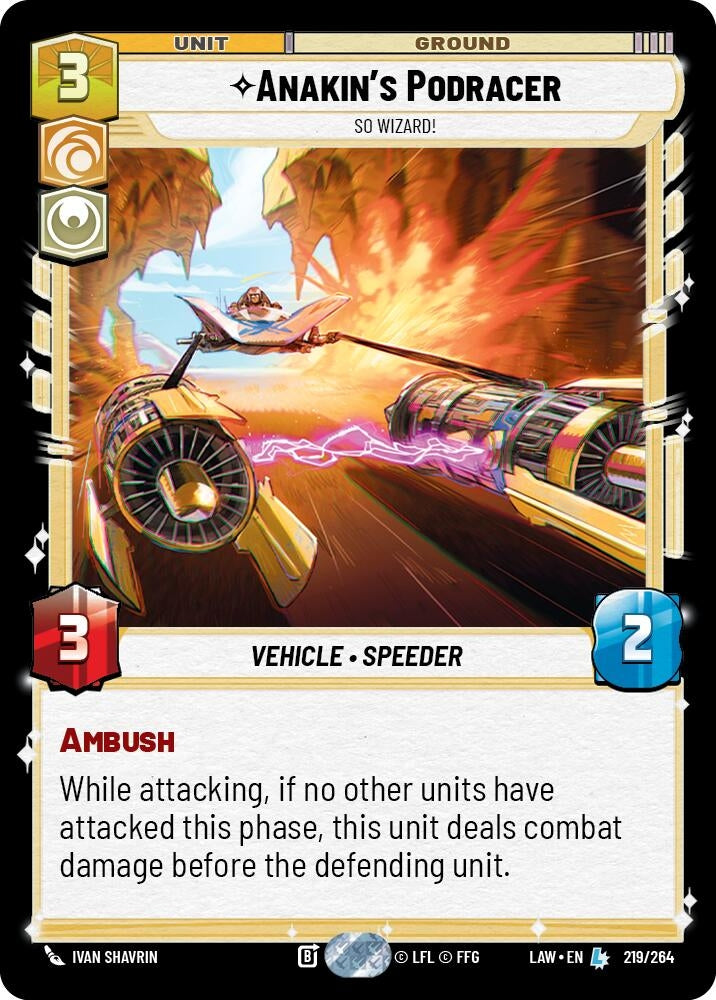 Image for Anakin's Podracer - So Wizard! (219/264) (LAW) - Star Wars: Unlimited