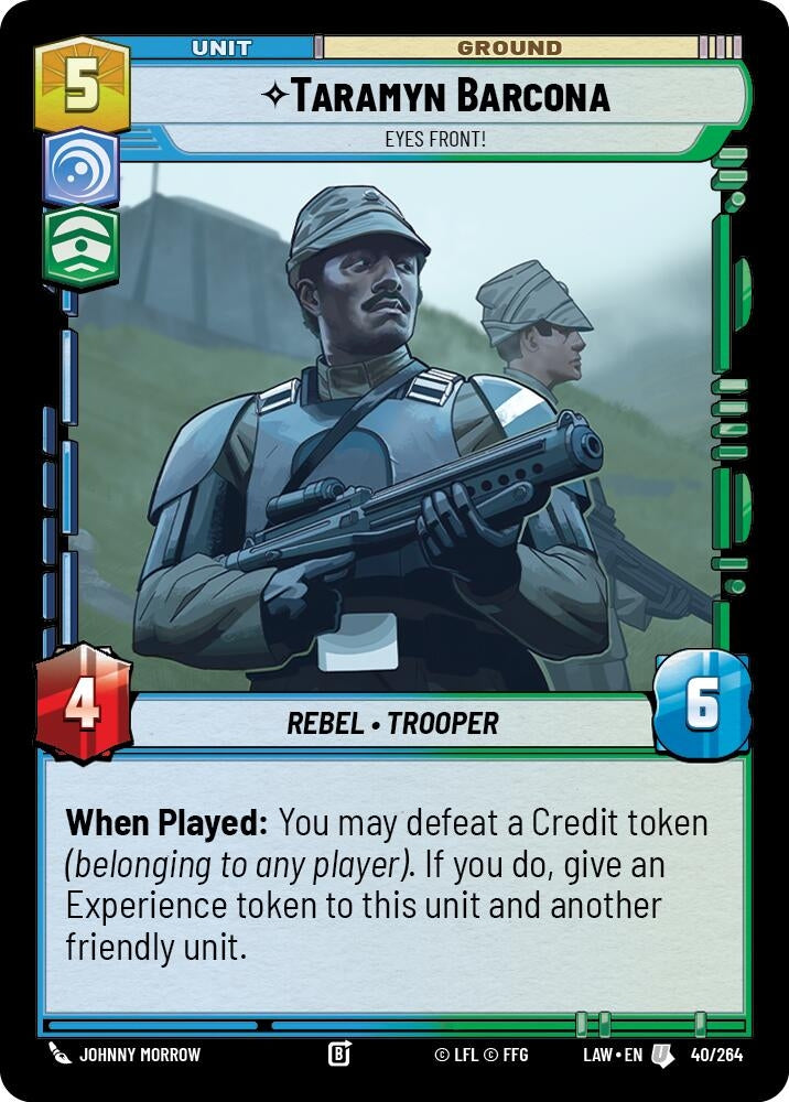 Image for Taramyn Barcona - Eyes Front! (40/264) (LAW) - Star Wars: Unlimited
