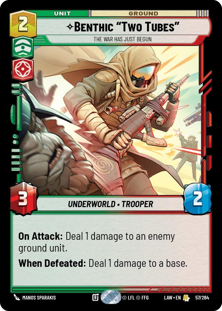 Image for Benthic "Two Tubes" - The War Has Just Begun (57/264) (LAW) - Star Wars: Unlimited