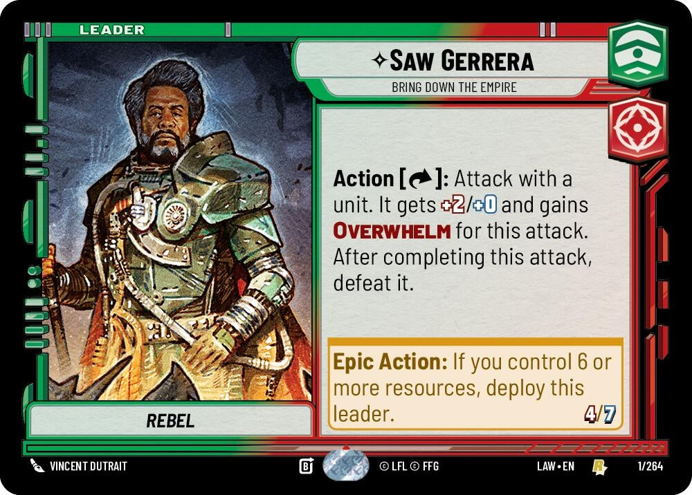Image for Saw Gerrera - Bring Down the Empire (1/264) (LAW) - Star Wars: Unlimited