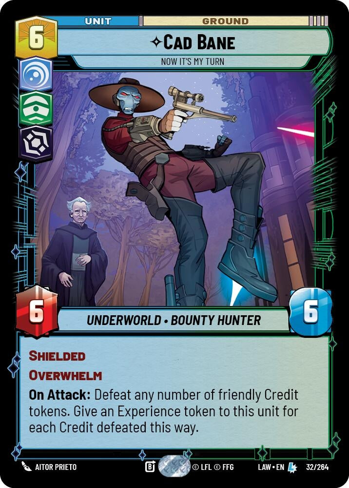Image for Cade Bane - Now It's My Turn (32/264) (LAW) - Star Wars: Unlimited