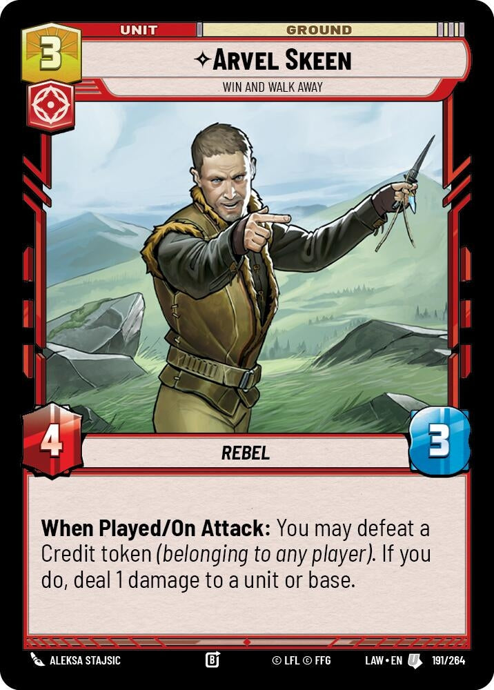 Image for Arvel Skeen - Win and Walk Away (191/264) (LAW) - Star Wars: Unlimited
