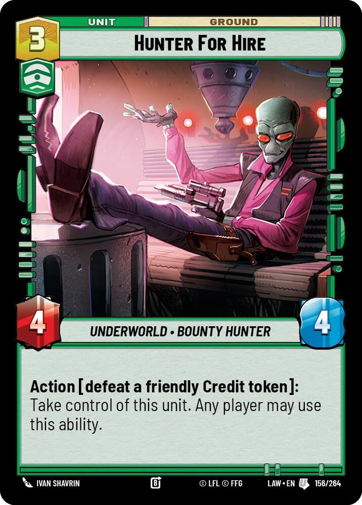 Image for Hunter for Hire (156/264) (LAW) - Star Wars: Unlimited
