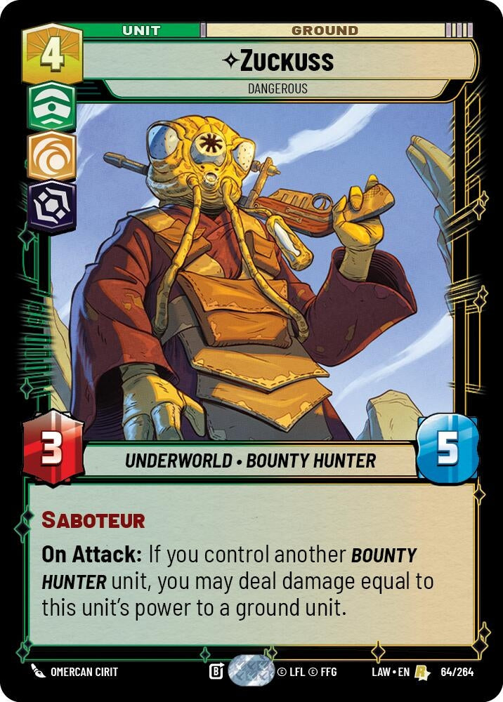 Image for Zuckuss - Dangerous (64/264) (LAW) - Star Wars: Unlimited