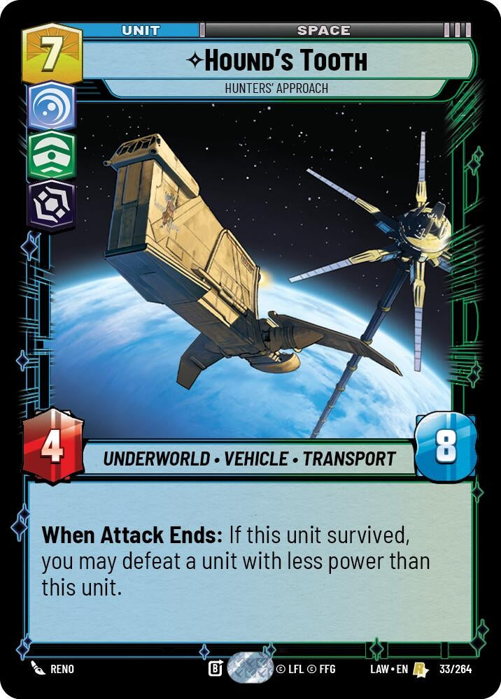 Image for Hound's Tooth - Hunters' Approach (33/264) (LAW) - Star Wars: Unlimited