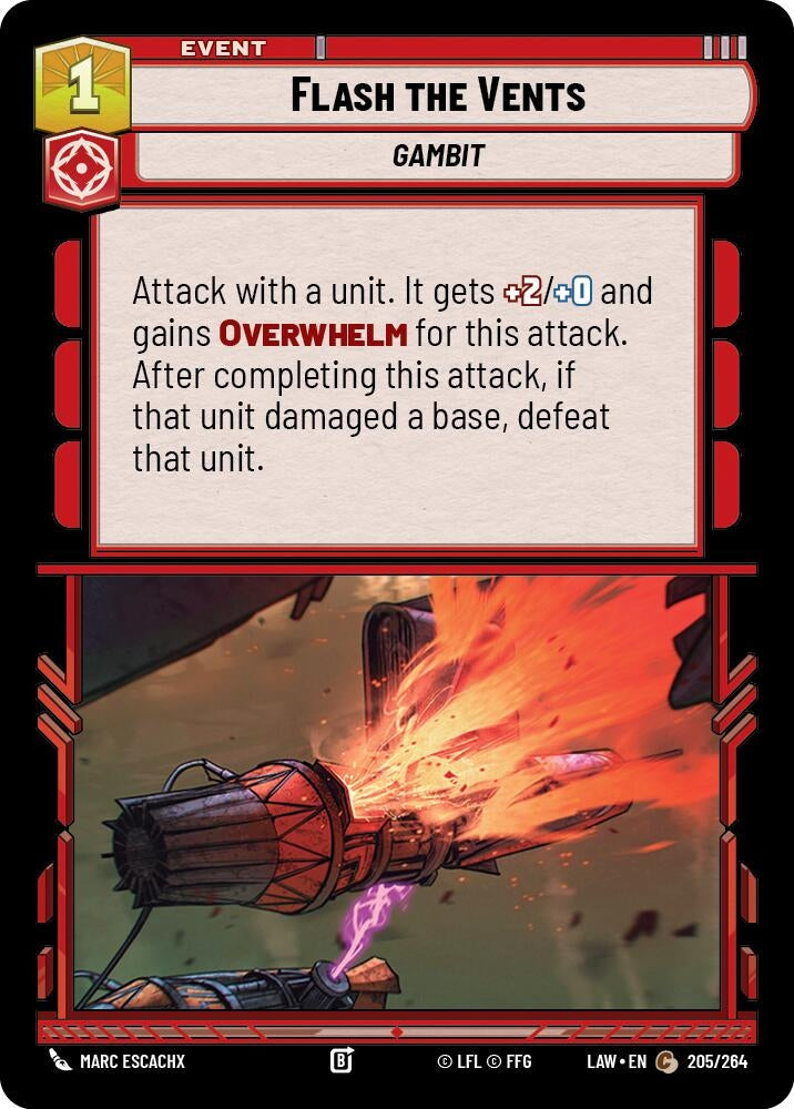 Image for Flash the Vents (205/264) (LAW) - Star Wars: Unlimited