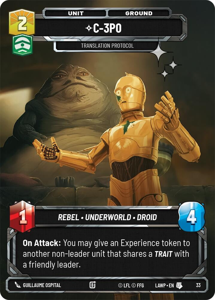 Image for C-3PO - Translation Protocol (Foil) (13) (LAW-WPP) - Star Wars: Unlimited