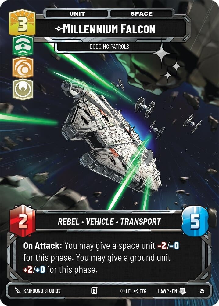Image for Millennium Falcon - Dodging Patrols (Foil) (25) (LAW-WPP) - Star Wars: Unlimited