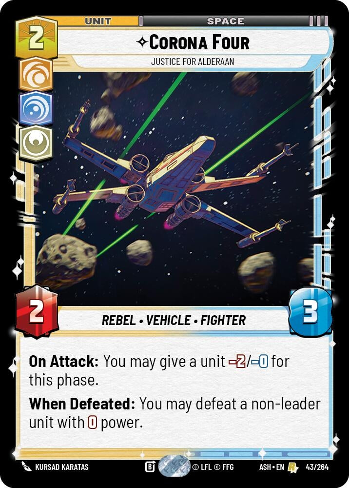 Image for Corona Four - Justice for Alderaan (43/264) (ASH) - Star Wars: Unlimited