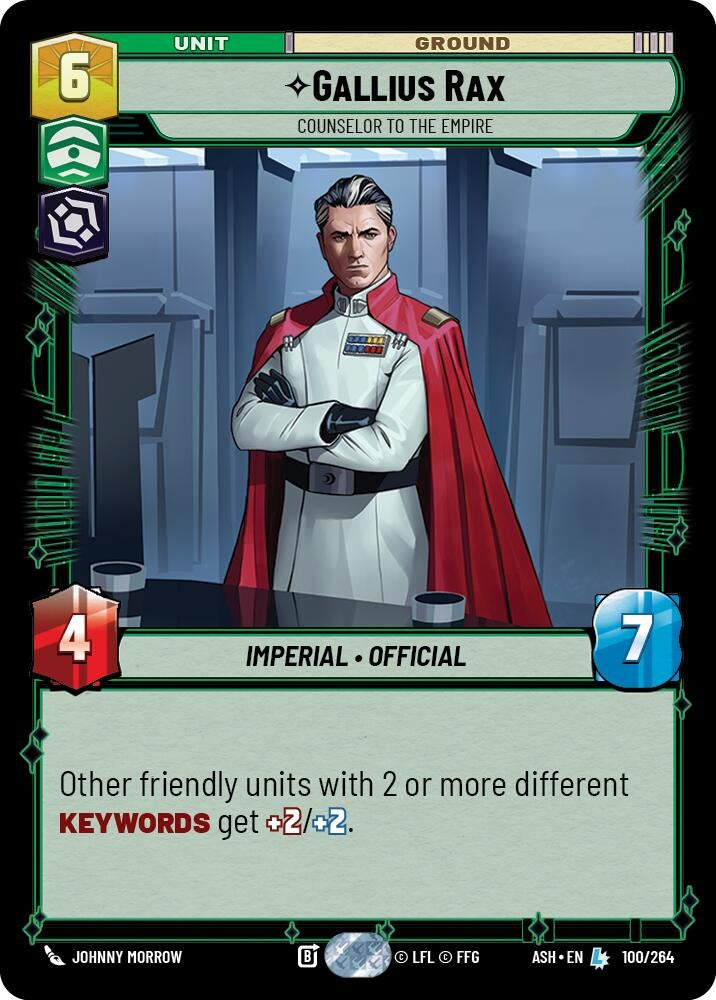 Image for Gallius Rax - Counselor to the Empire (100/264) (ASH) - Star Wars: Unlimited