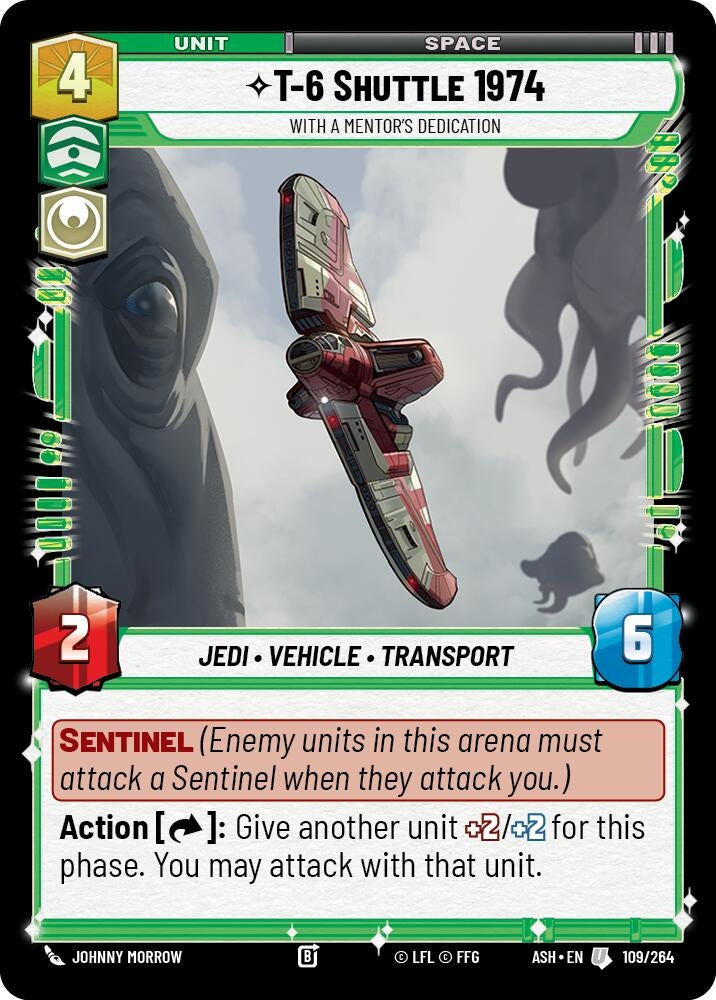 Image for T-6 Shuttle 1974 - With a Mentor's Dedication (109/264) (ASH) - Star Wars: Unlimited