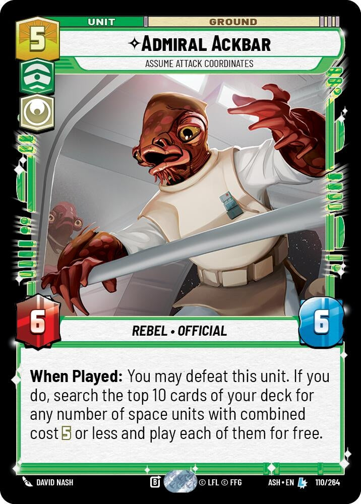 Image for Admiral Ackbar - Assume Attack Coordinates (110/264) (ASH) - Star Wars: Unlimited