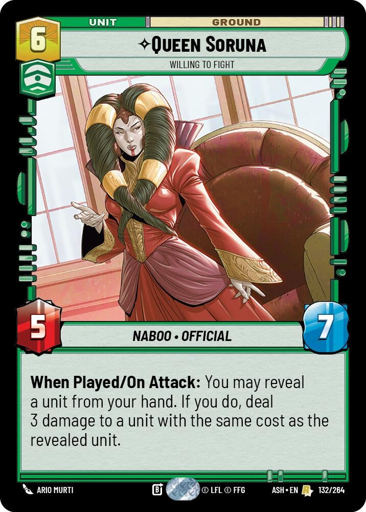 Image for Queen Soruna - Willing to Fight (132/264) (ASH) - Star Wars: Unlimited