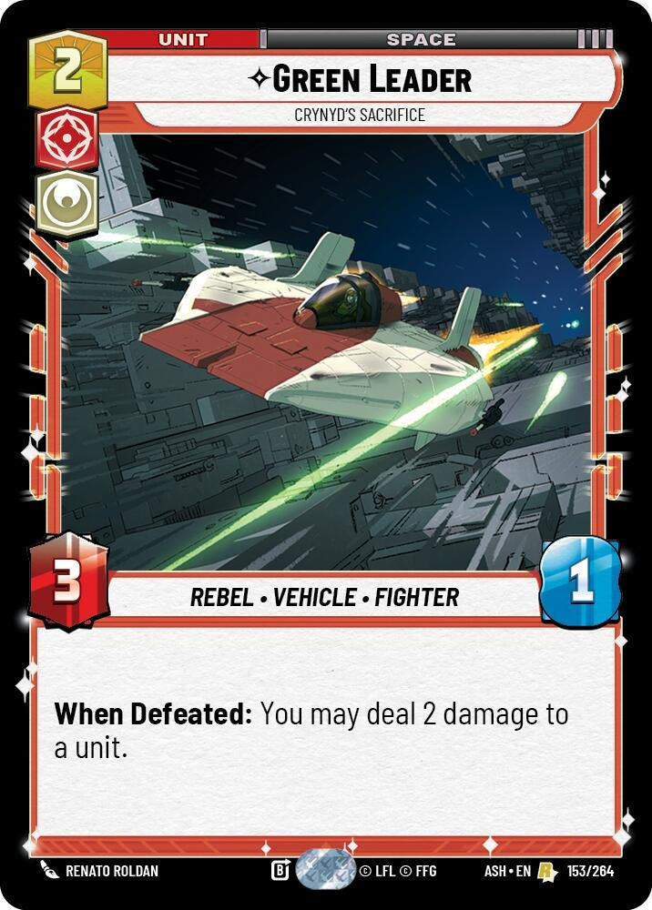 Image for Green Leader - Crynyd's Sacrifice (153/264) (ASH) - Star Wars: Unlimited