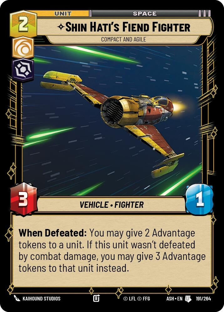Image for Shin Hati's Fiend Fighter - Compact and Agile (191/264) (ASH) - Star Wars: Unlimited