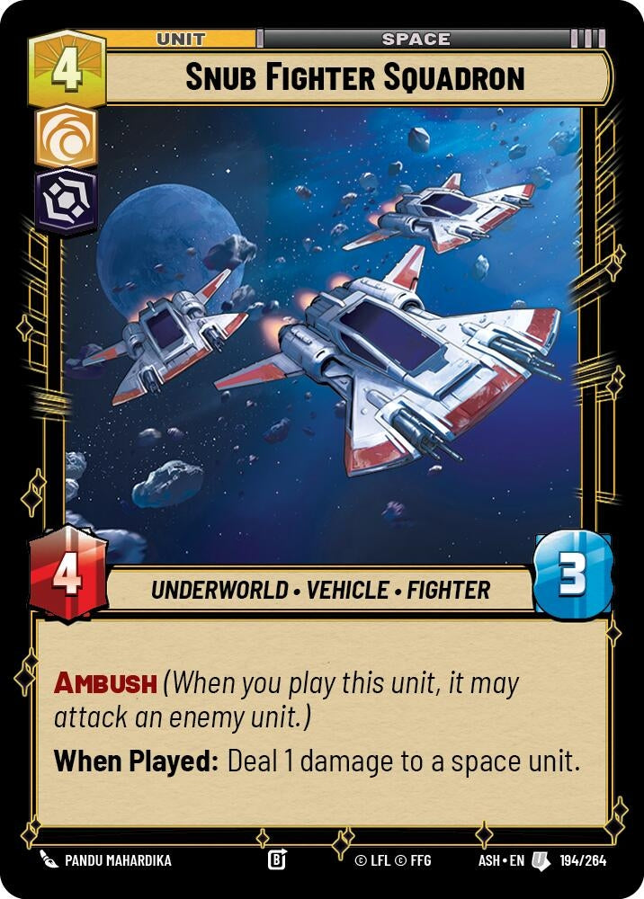 Image for Snub Fighter Squadron (194/264) (ASH) - Star Wars: Unlimited
