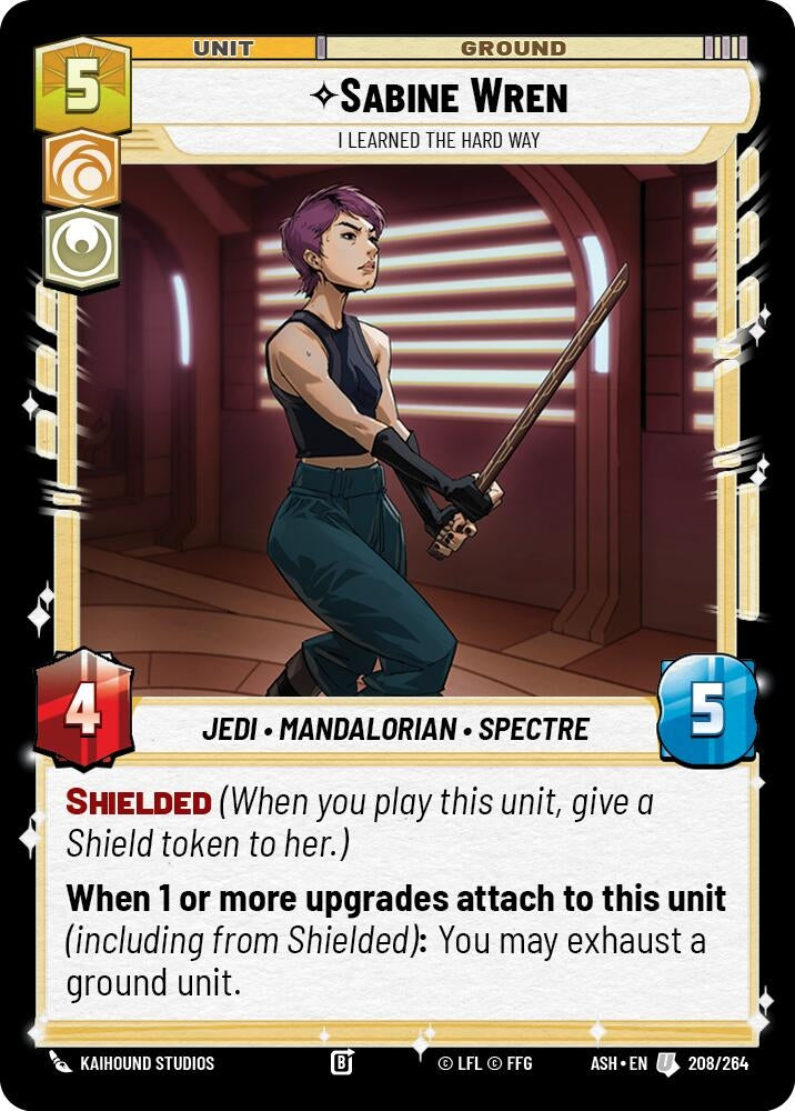 Image for Sabine Wren - I Learned the Hard Way (208/264) (ASH) - Star Wars: Unlimited