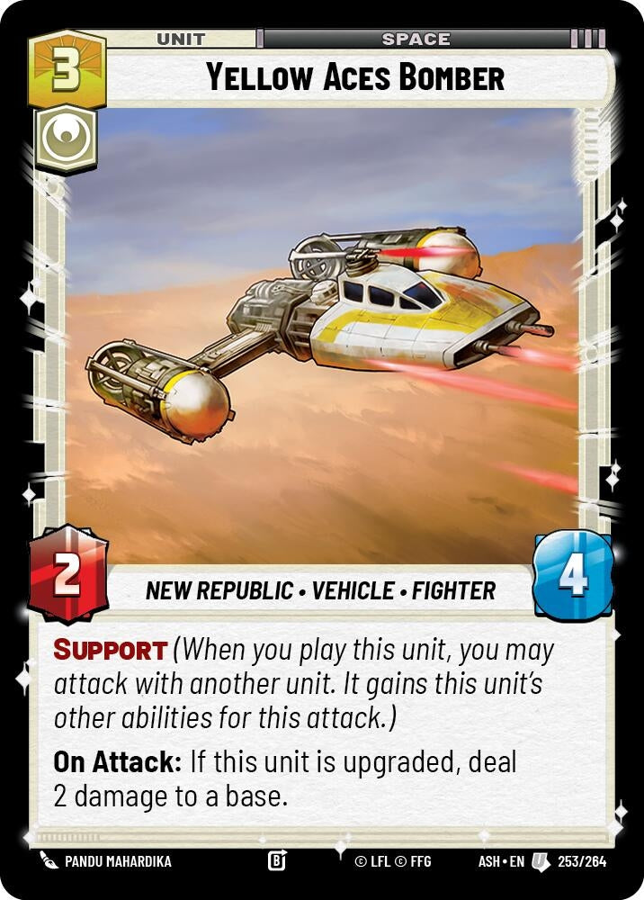 Image for Yellow Aces Bomber (253/264) (ASH) - Star Wars: Unlimited