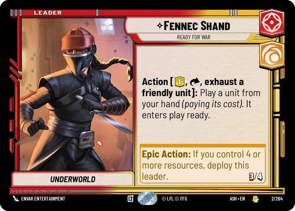 Image for Fennec Shand - Ready for War (2/264) (ASH) - Star Wars: Unlimited