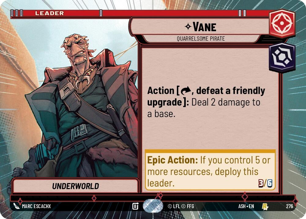 Image for Vane - Quarrelsome Pirate (Hyperspace) (276) (ASH) - Star Wars: Unlimited