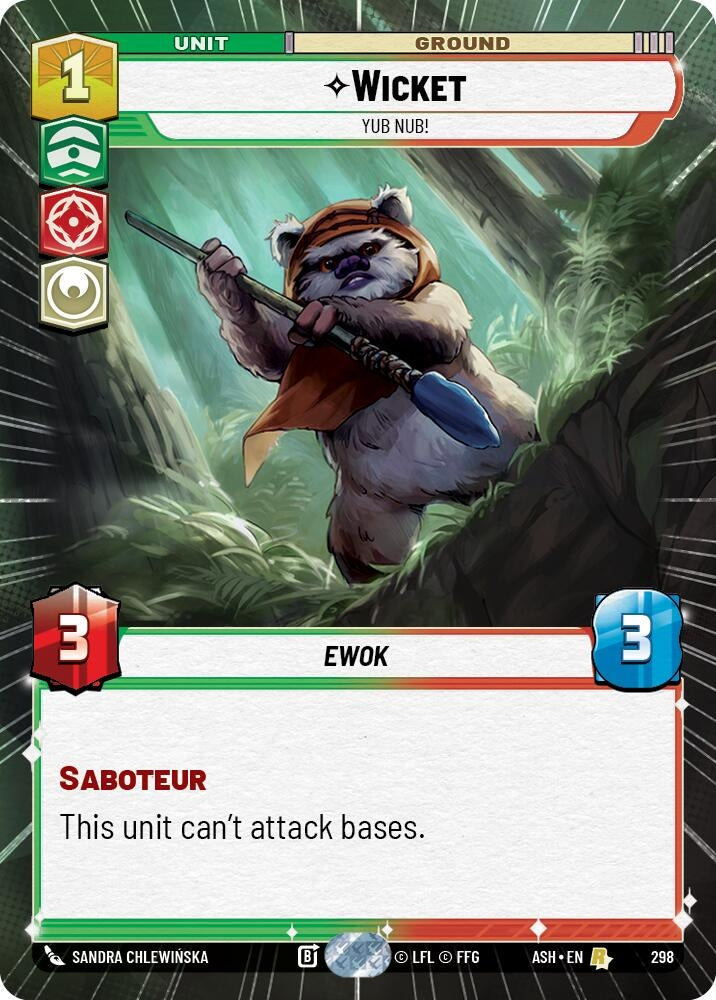 Image for Wicket - Yub Nub! (Hyperspace) (298) (ASH) - Star Wars: Unlimited