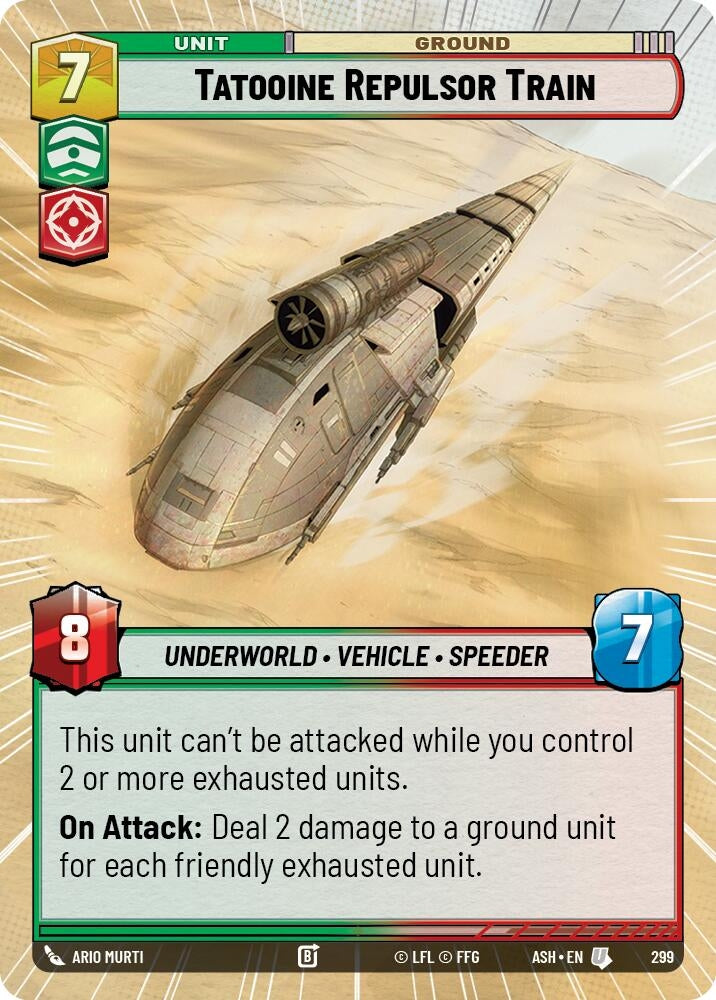 Image for Tatooine Repulsor Train (Hyperspace) (299) (ASH) - Star Wars: Unlimited