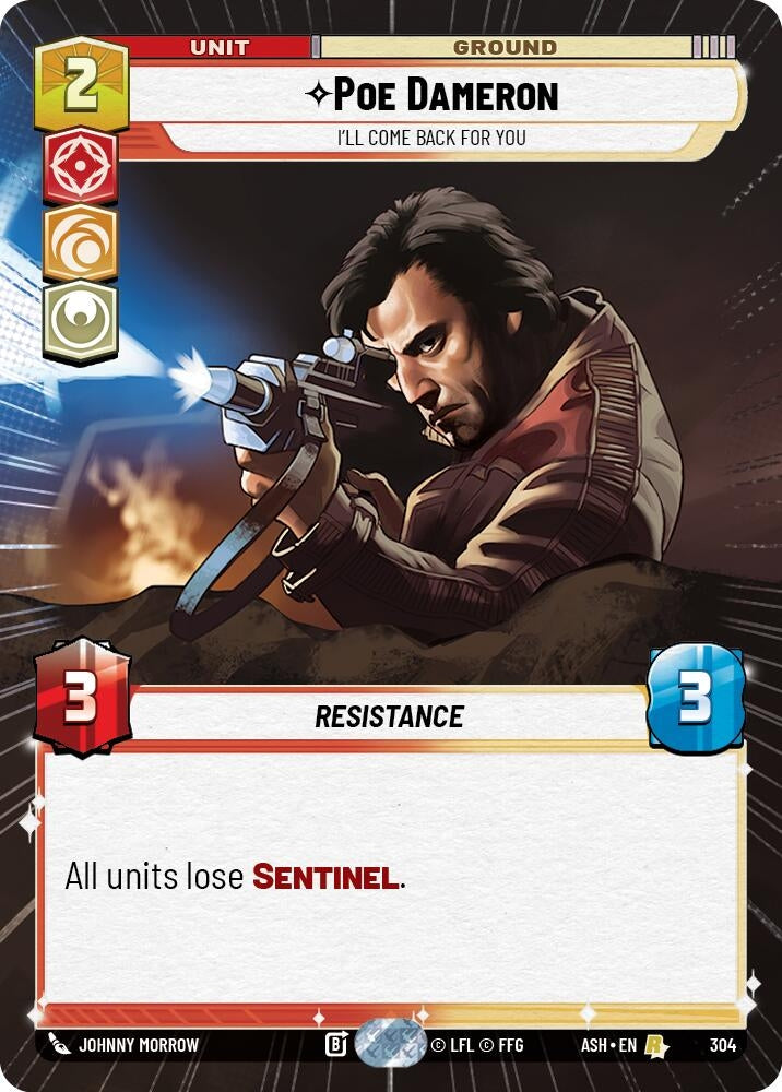 Image for Poe Dameron - I'll Come Back For You (Hyperspace) (304) (ASH) - Star Wars: Unlimited