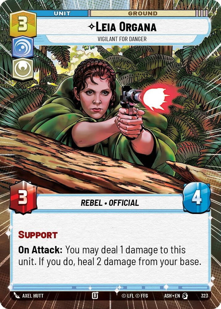 Image for Leia Organa - Vigilant for Danger (Hyperspace) (323) (ASH) - Star Wars: Unlimited