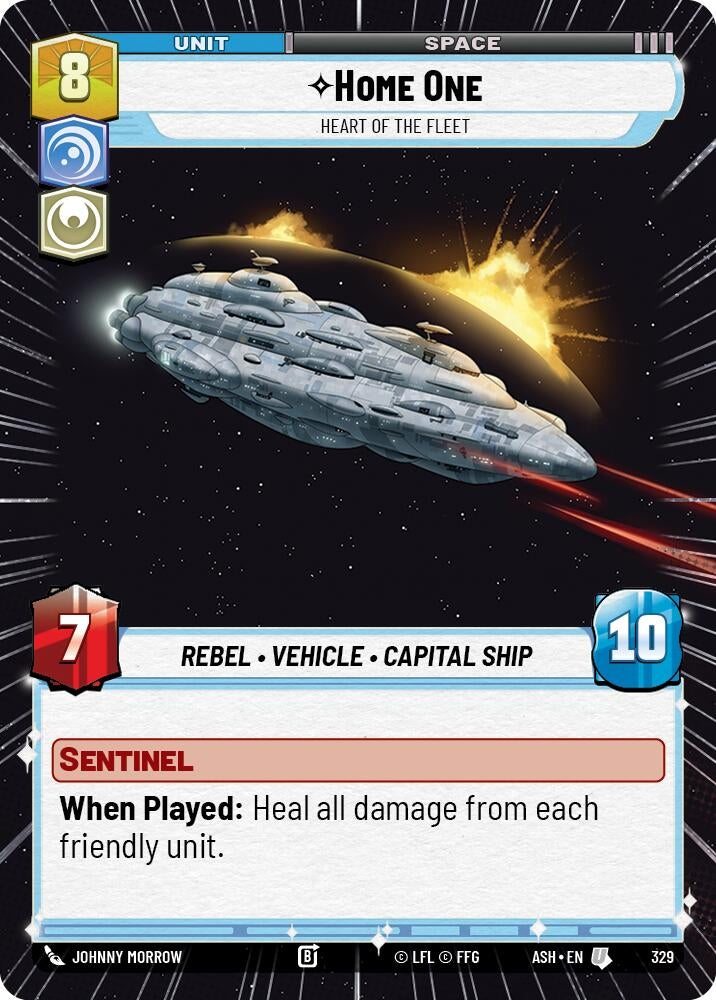 Image for Home One - Heart of the Fleet (Hyperspace) (329) (ASH) - Star Wars: Unlimited