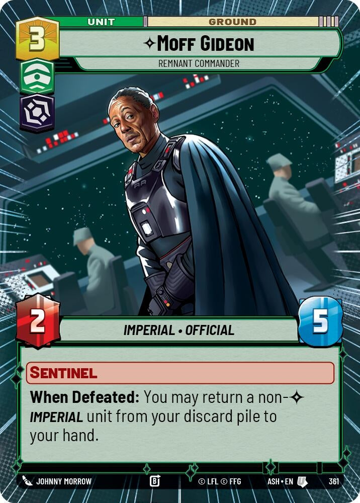 Image for Moff Gideon - Remnant Commander (Hyperspace) (361) (ASH) - Star Wars: Unlimited