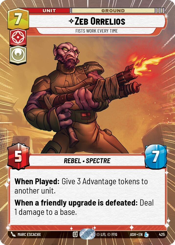 Image for Zeb Orrelios - Fists Work Every Time (Hyperspace) (425) (ASH) - Star Wars: Unlimited