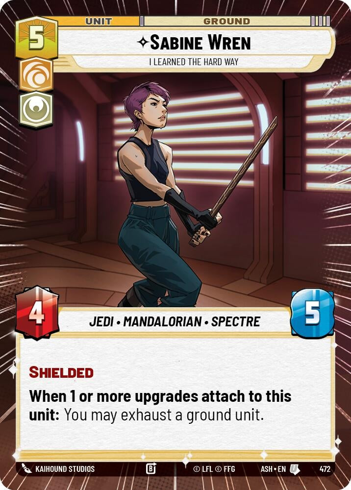 Image for Sabine Wren - I Learned the Hard Way (Hyperspace) (472) (ASH) - Star Wars: Unlimited