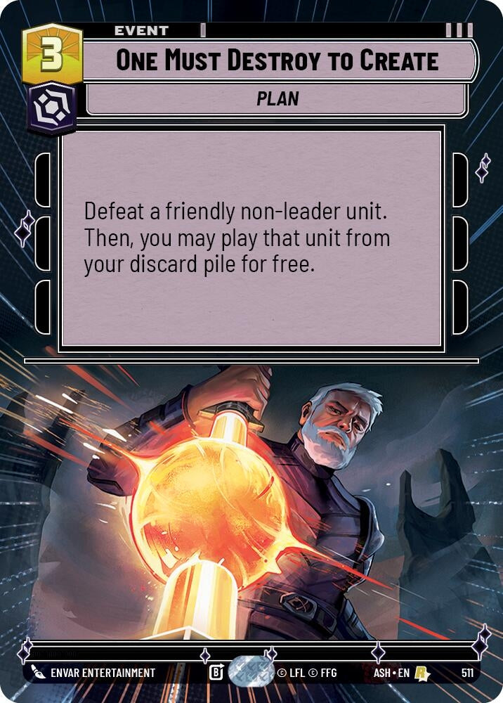 Image for One Must Destroy to Create (Hyperspace) (511) (ASH) - Star Wars: Unlimited
