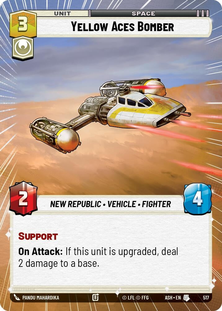 Image for Yellow Aces Bomber (Hyperspace) (517) (ASH) - Star Wars: Unlimited