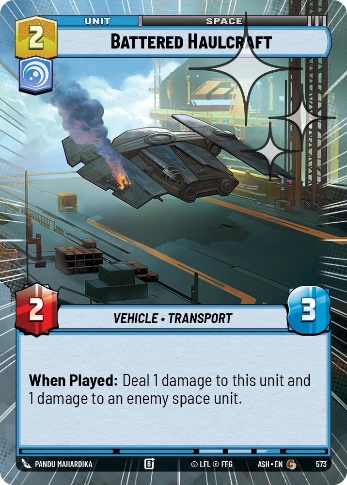 Image for Battered Haulcraft (Hyperspace Foil) (573) (ASH) - Star Wars: Unlimited