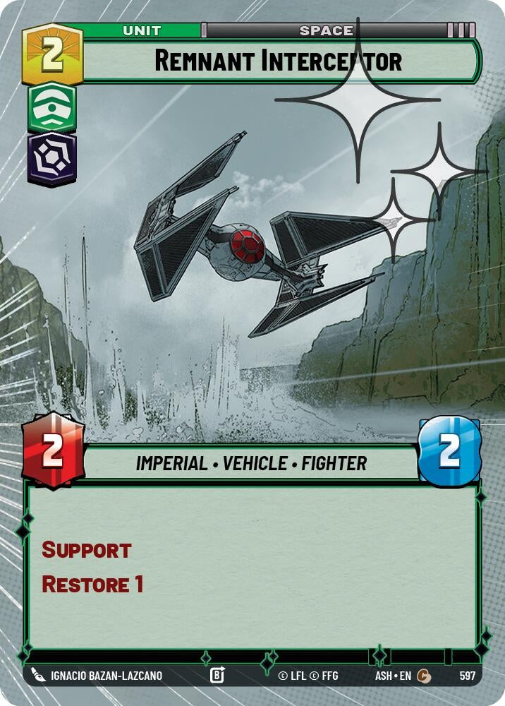 Image for Remnant Interceptor (Hyperspace Foil) (597) (ASH) - Star Wars: Unlimited