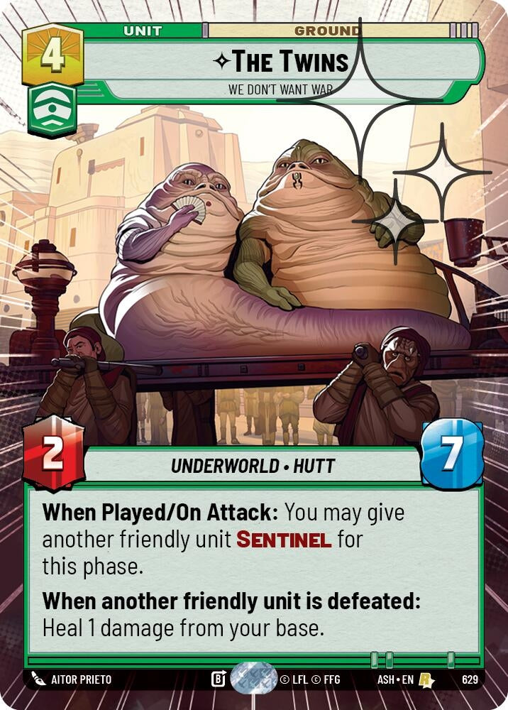 Image for The Twins - We Don't Want War (Hyperspace Foil) (629) (ASH) - Star Wars: Unlimited