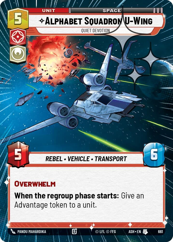 Image for Alphabet Squadron U-Wing - Quiet Devotion (Hyperspace Foil) (661) (ASH) - Star Wars: Unlimited