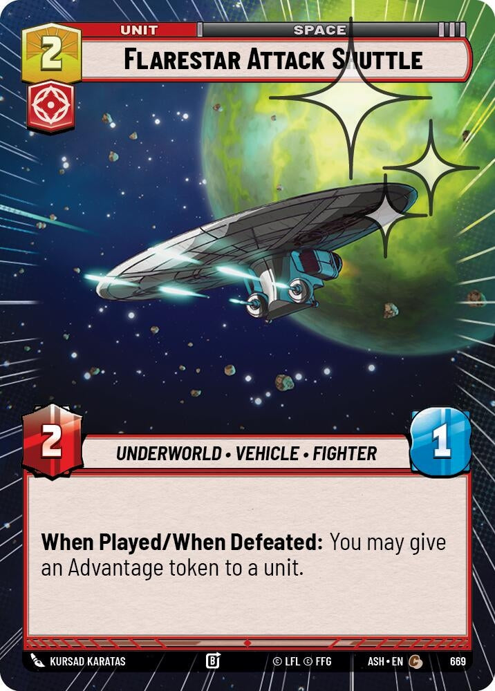 Image for Flarestar Attack Shuttle (Hyperspace Foil) (669) (ASH) - Star Wars: Unlimited