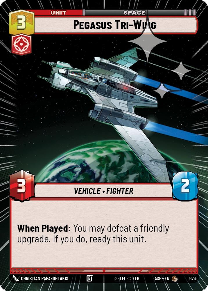 Image for Pegasus Tri-Wing (Hyperspace Foil) (673) (ASH) - Star Wars: Unlimited